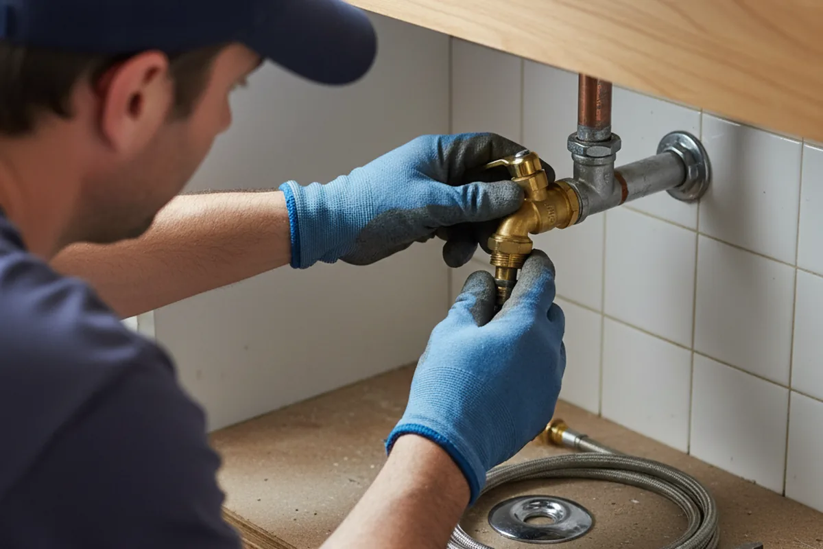 Shutoff valve and fitting work during Burst Pipe Repair in Patrick Air Force Base